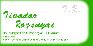 tivadar rozsnyai business card